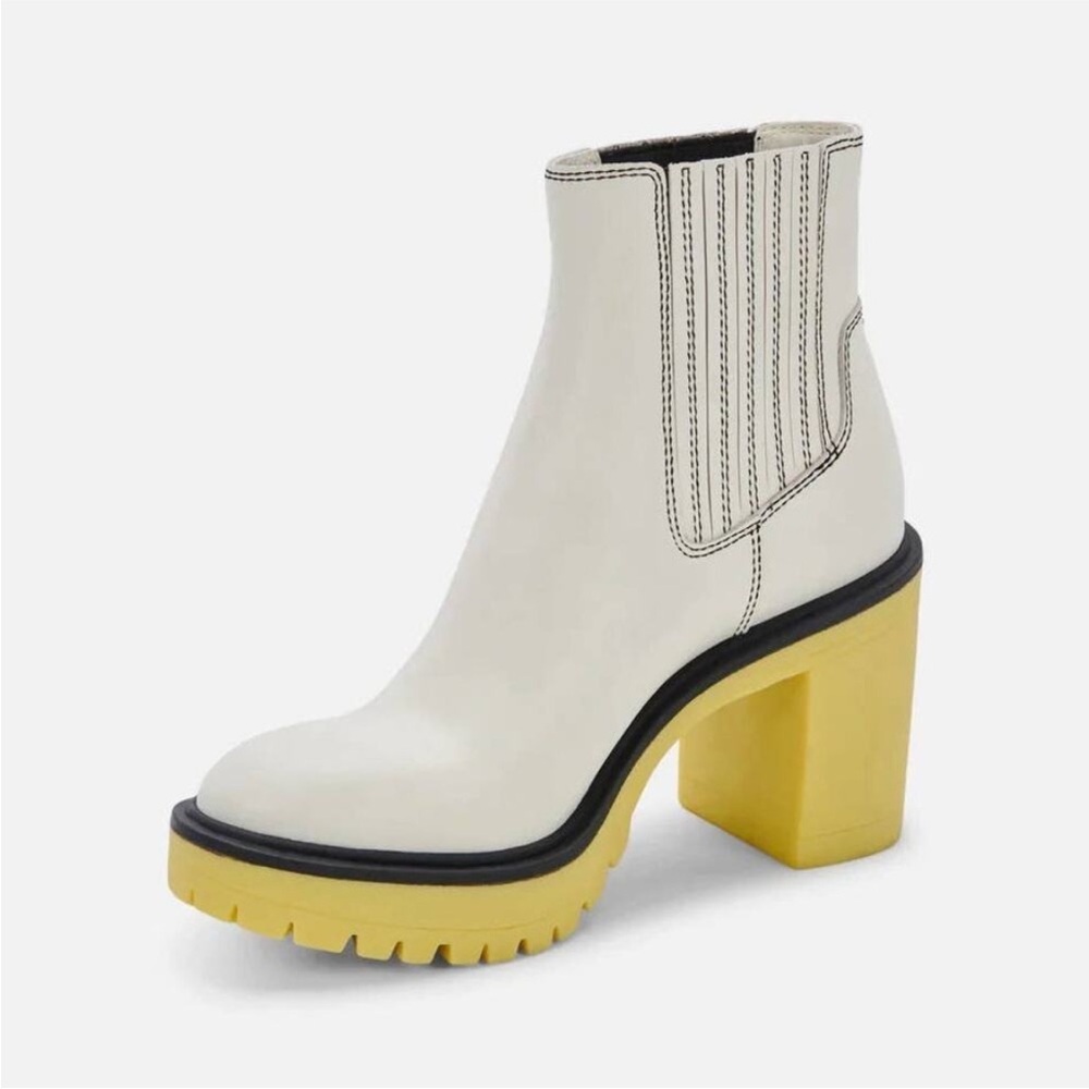 dolce vita Caster H2O White Green Leather Platform Non Skid Boots Size 9.5 NEW